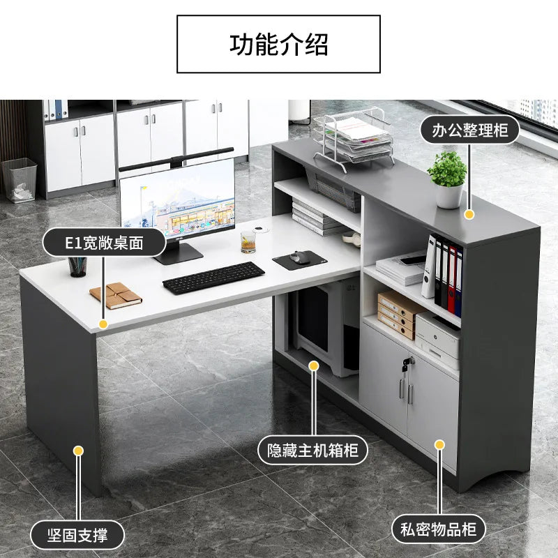 Employee Combination Office Desks Simplicity Modern Double Person Computer Office Desks Bureau Meuble Working Equipment QF50OD