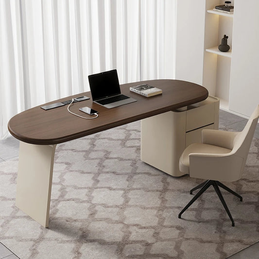 Solid Wood Executive Office Desk Table Laptop Writing Vanity Small Bedroom Desk Table Boss Scrivania Ad Angolo Home Furniture