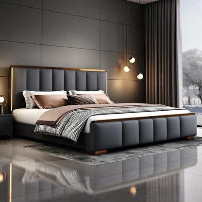 Elegant Luxury Double Bed King Size Italian Comferter Bed Modern Villa Cama De Casal Bedroom Set Furniture