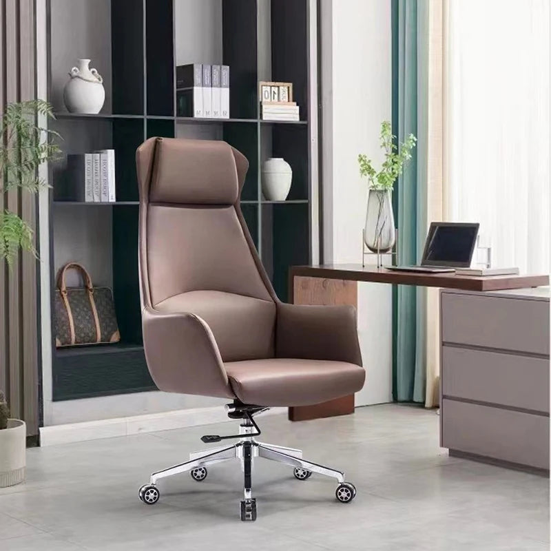 Swivel Computer Chair Ergonomic Mobile Study Leather Arm Office Chairs Living Room Floor Sillon Reclinable Office Furniture