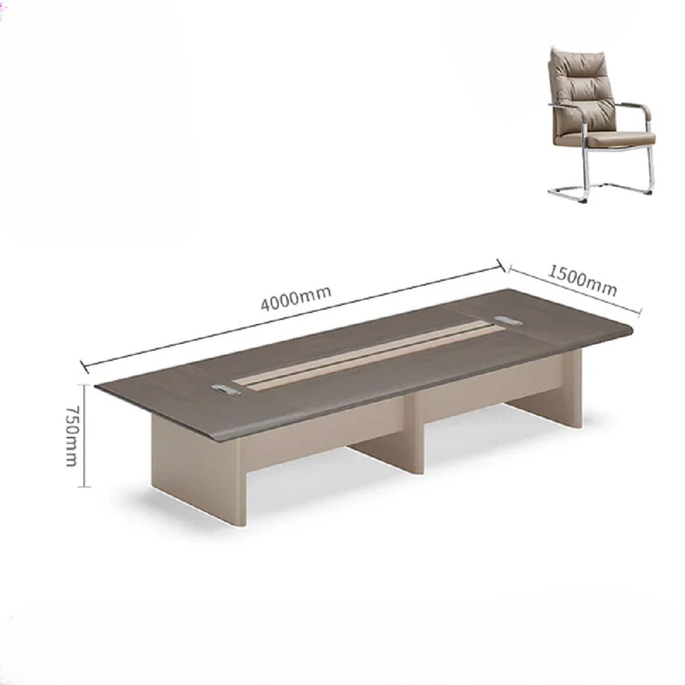 Conference table, long table, simple and modern negotiation, table and chair combination meeting room, large rectangle.