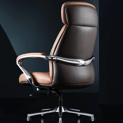 Italian Luxury Leather Boss Office Chair Comfortable Computer Book Chair Cowhide President's Swivel Cadeira Office Furniture