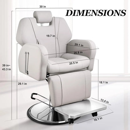 Barber Chair, Reclining Salon Chair for Hair Stylist, Hair Salon Chair All-Purpose Hair Chair with Heavy-duty Steel Frame