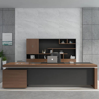 L Shape Corner Executive Table Drawers Meeting Computer Office Desk Workstation Luxury Scrivania Con Cassetti Modern Furniture