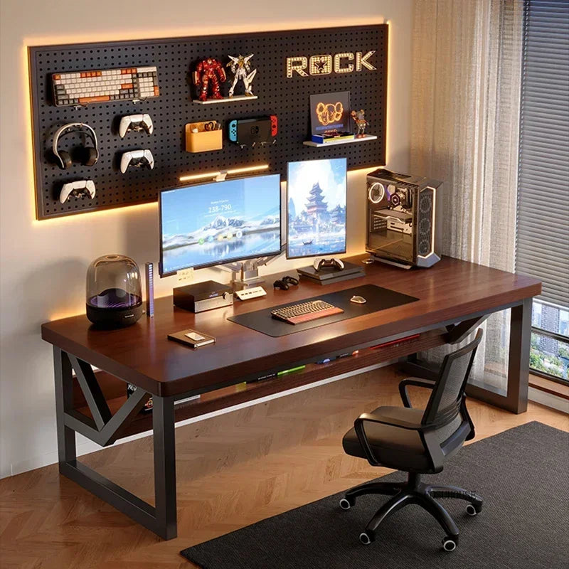 European Wooden Computer Desks Desktop Household Desk Rectangular Bedroom Double Table E-sports Gaming Table Simple Office Desks