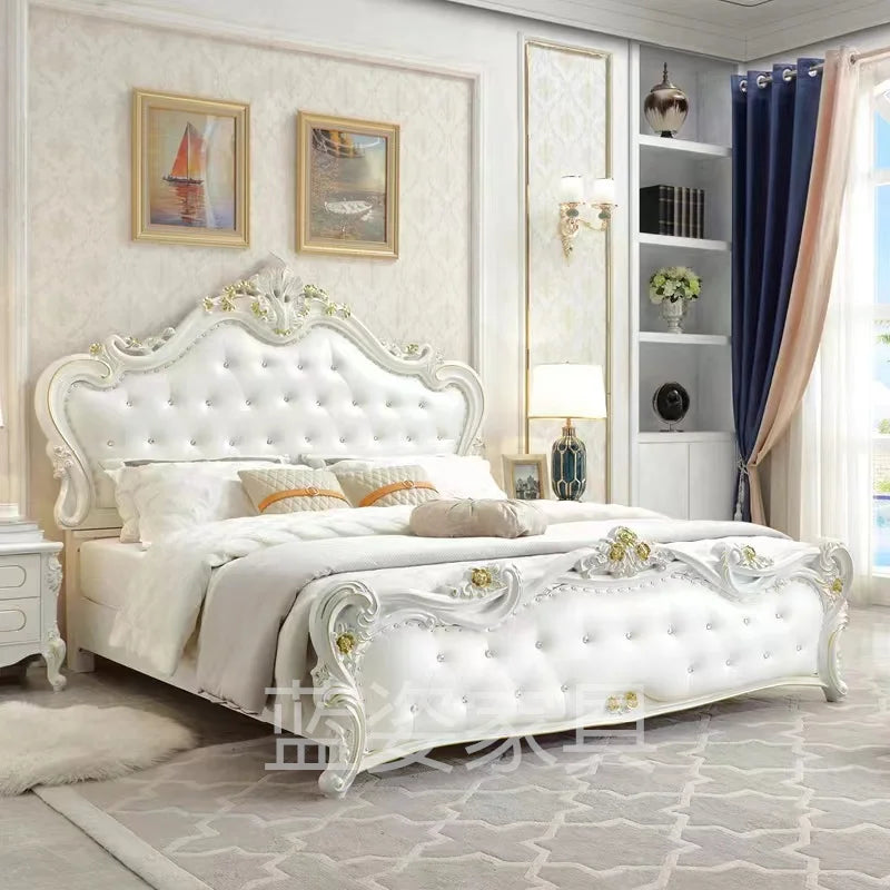 European Marriage Bed Luxury Queen Size Modern Bedroom Bed Storage Multifunctional Cama De Casal Luxuosa Home Furniture