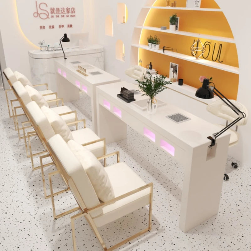 Design Square Nail Table Accent Simple Speciality Manicure Table Professionals Nordic Manikür Masası Nail Salon Furniture CM50ZJ