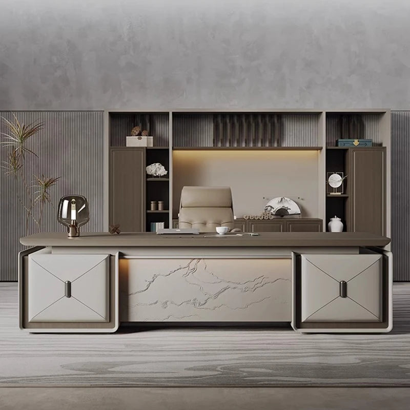 Corner Italian Office Desks Boss Luxury Modern Storage Executive Drawers Office Desks Simple Mesas De Computador Furnitures