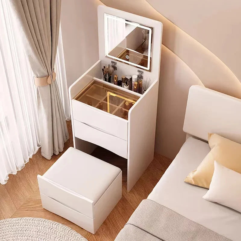 Internet Celebrity Cream Style Dressing Table, Modern Simple Multi-functional Dressing Table, Including Dressing Stool