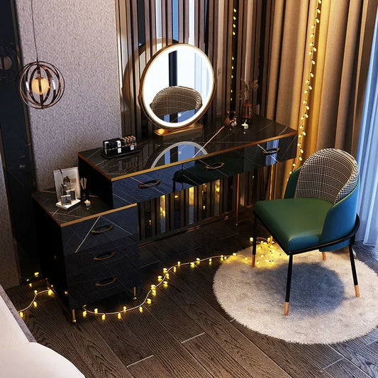 Luxury Led Light Dressing Table Storage Womens Adjustable Comfortable Modern Drawers Dressers Bedroom Vestidores Home Furniture