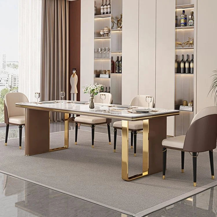 New Luxury Dinning Room Modern Dinning Table And Chair Set Marble Dining Table Set 6 Seater Dining Tables