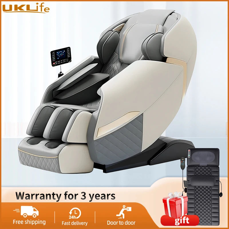 Three Year Warranty UKLife Home 4D Full-body Airbag Zero Gravity Multifunctiona Massager Chair Heat Luxury Electric Office Chair