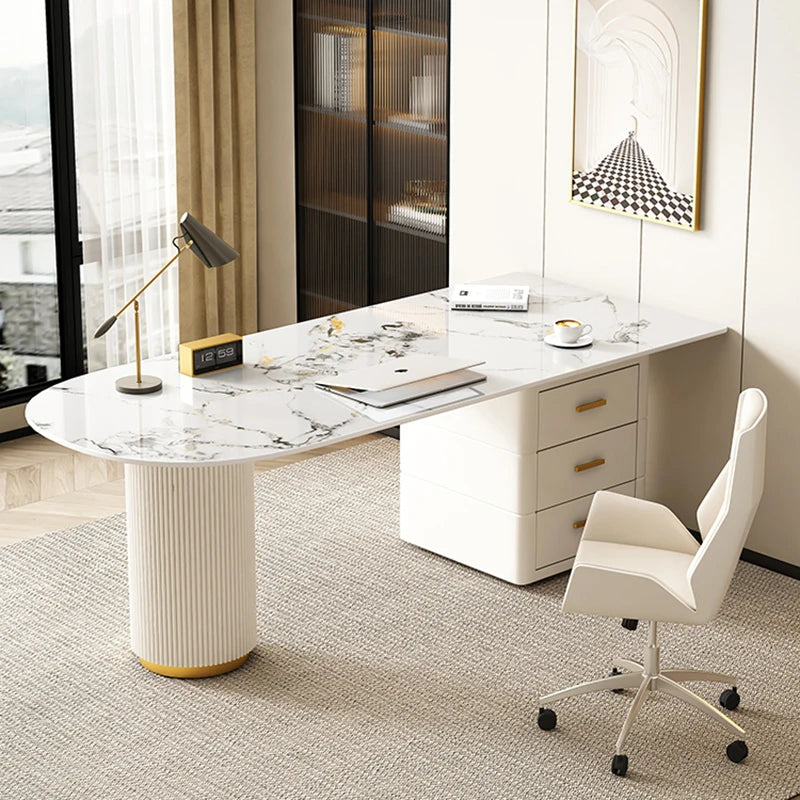 Executive White Gaming Desk Office School Laptop Boss Computer Desk Desk Table Study Work Mesa Para Computador Nordic Furniture