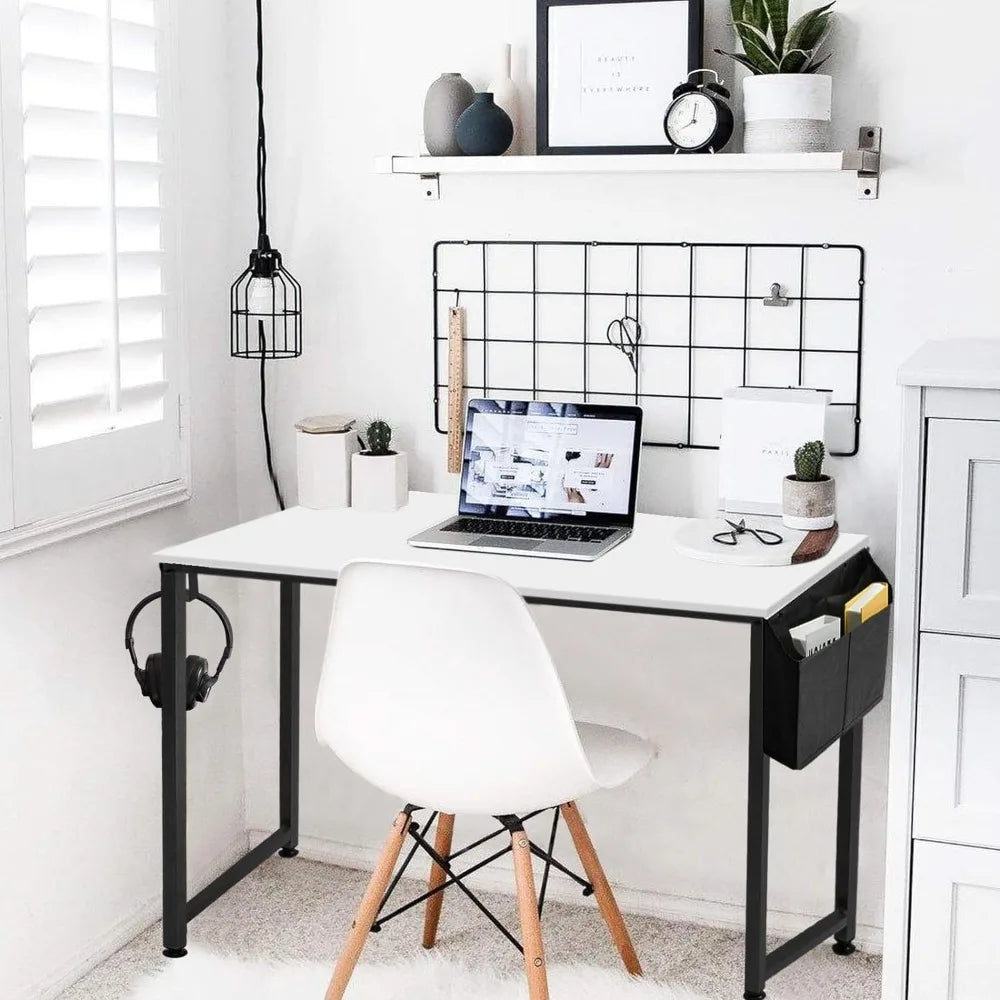 Small Computer Desk White Writing Table