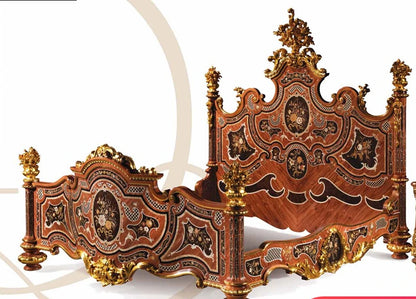 French Palace Solid Wood Double Bed European Luxury Villa Bedroom Carved Wedding Bed