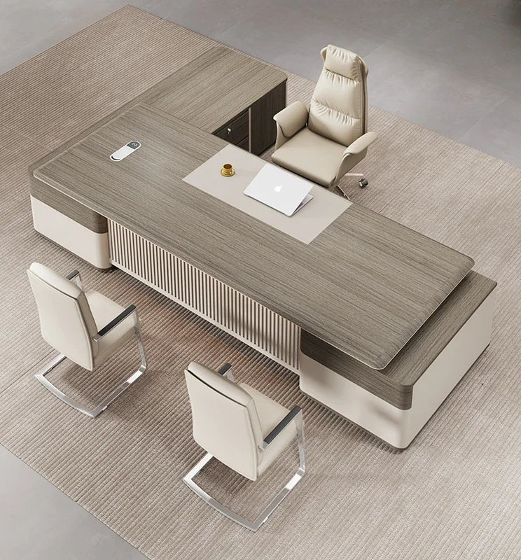 Simple modern executive tables and chairs combined with fashionable office furniture executive desks