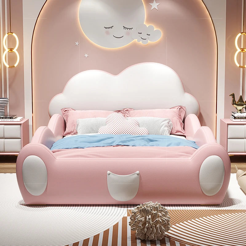 Queen Size Bed Bases Frames Kids Aesthetic Girl King Princess Double Children Bed Bedroom Luxury Cama Matrimonial Room Furniture