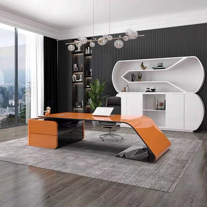 Modern Luxury Office Painting L Shaped Boss Ceo Director Desk Executive Wooden Office Table