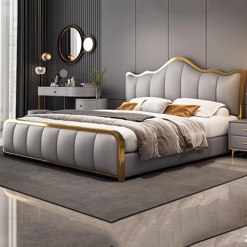 Lazy Luxury Double Bed Modern Fancy Boys Full Size Double Bed Children Wood Cama Elastica Pula Pula Set Furniture Complete