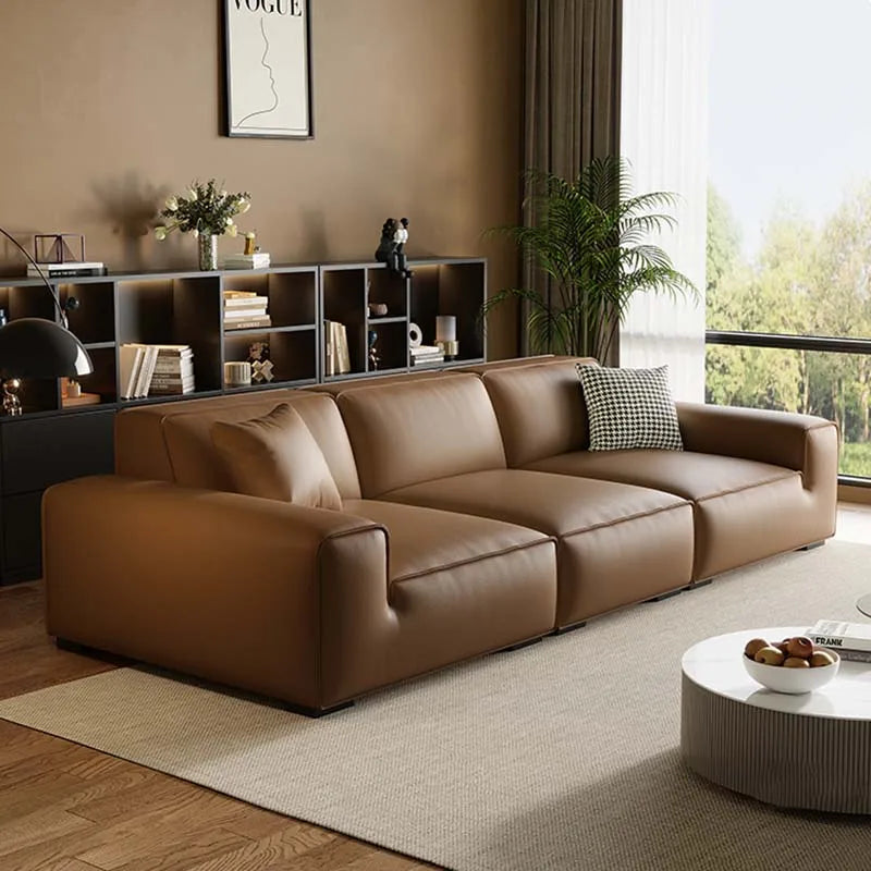 European Living Room Sofa Genuine Leather Luxury Modular Sofa Comfortable Lounge Divano Soggiorno Di Lusso Modern Furniture