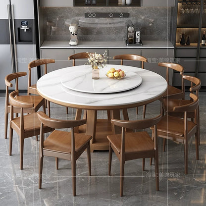 console Rock dining table chair combination mobiles modern simple household wooden round table belt comedor apartment furniture