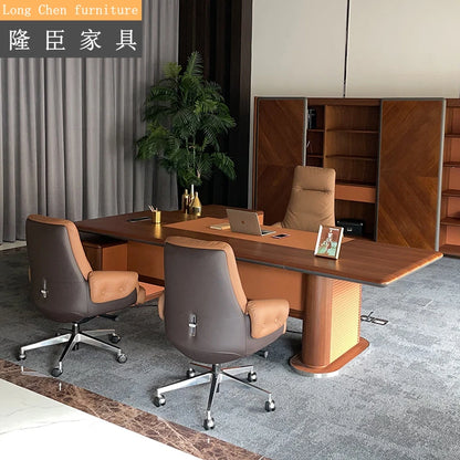 Office furniture Solid wood furniture president desk chairman big class platform light luxury boss executive platform