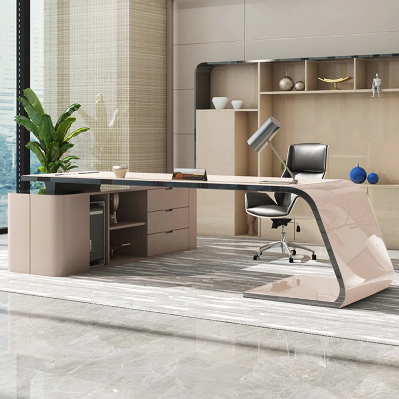 Work Accent Office Desks Funky Luxury Minimalist Modern Storage Executive Office Desk Reception Biurka Komputerowe Furnitures