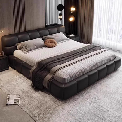 Cheap Unique Double Bed Modern Wood Black King Size Lounge Double Bed Bedroom Luxury Somieres Y Marcos De Cama Home Furniture