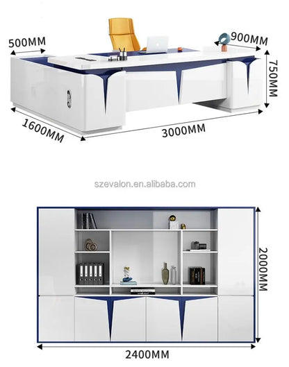 Foshan Wholesale Sale OEM Customized Wood Style Modern Office Furniture Wooden Executive Desk Office Table Design