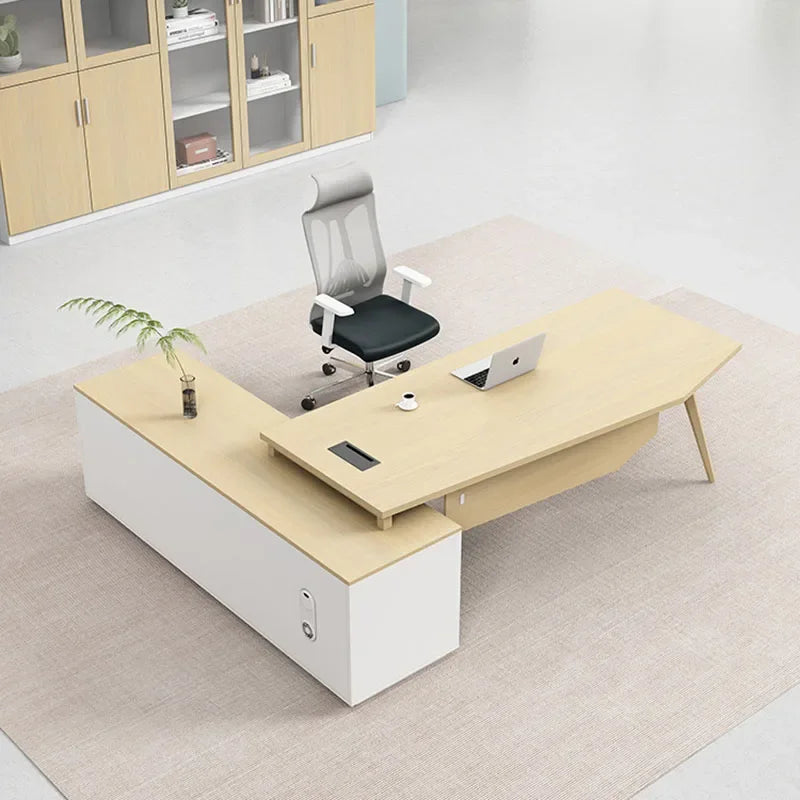 Corner Standing Office Desk Luxury L Shaped Executive Setup Computer Desks Storage Supplies Escritorios De Ordenador Furniture