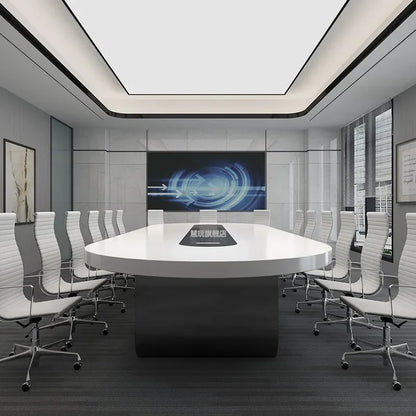 Oval Conference Table Painted Simple Modern Fashion Large Conference Room Long Table