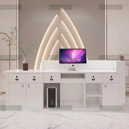 White Counter Reception Desks Beauty Salon Church Shop Pulpit Reception Desks Commercial Bureau Meuble Office Desk Furniture