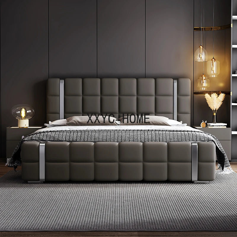 Multifonction Marriage Bed Nordic Aesthetic Modern Double Bed Wood Storage Camas Y Muebles Para El Hogar Luxury Furniture