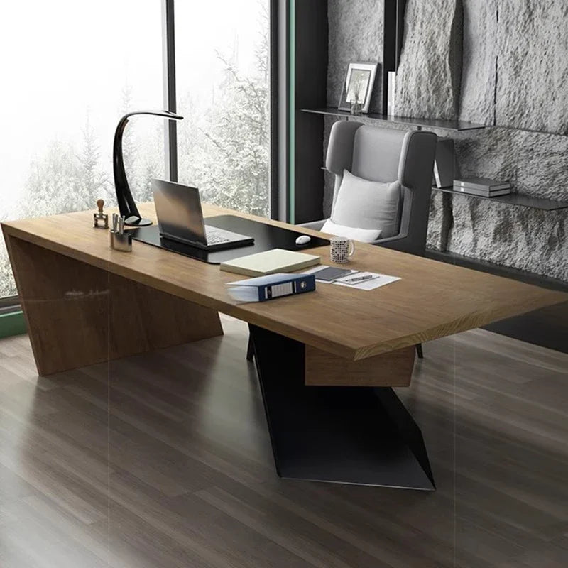 Reception Work Desk Executive Pullout Under Computer Modern Gaming Standing Work Desk Drawers Scrivania Elettrica Wood Furniture