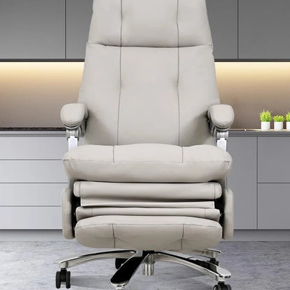 Leather Lazy Office Chair Throne Swivel Study Ergonomic Massage Full Body Office Chair Desk Executive Muebles Trendy Furniture