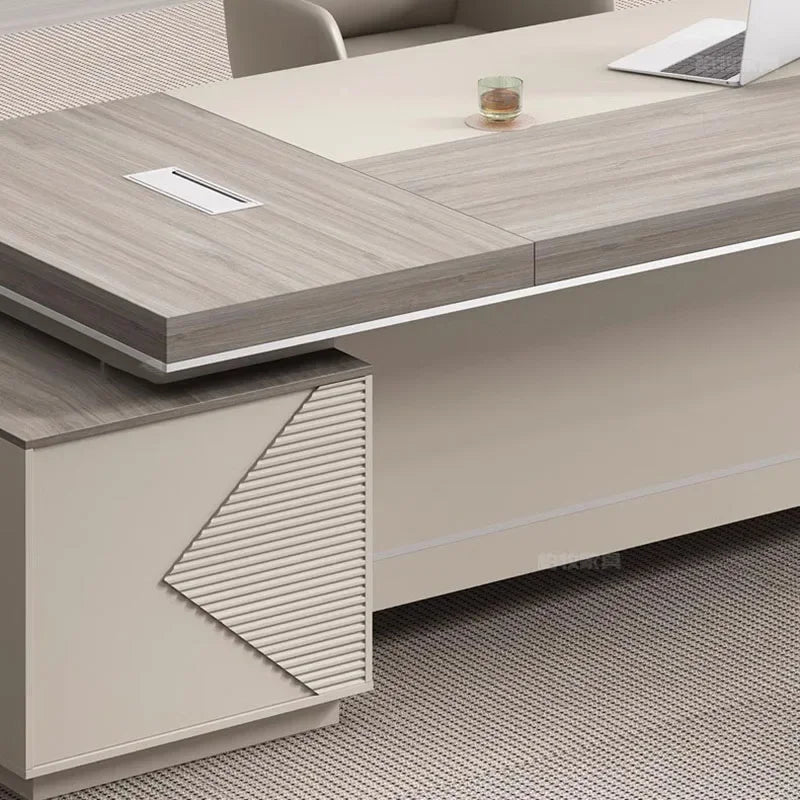 Luxury Console Office Desk Wooden L Shaped Executive Drawers Organizer Desk Table Computer Mesa De Escritorio Office Furniture