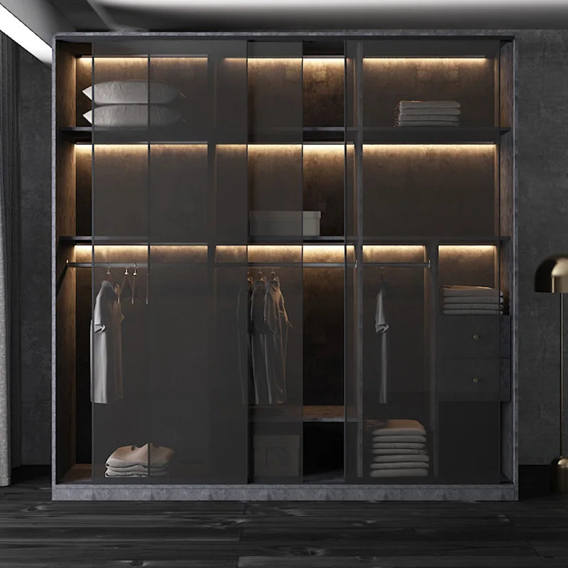 Display Luxury Wardrobes Clothing Rack Free Shipping Storage Organizer Apartment Cabinets Tall Glass Closets Abiertos Furniture