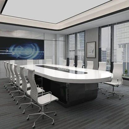 Oval Conference Table Painted Simple Modern Fashion Large Conference Room Long Table