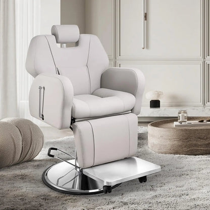 Barber Chair, Reclining Salon Chair for Hair Stylist, Hair Salon Chair All-Purpose Hair Chair with Heavy-duty Steel Frame