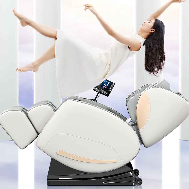 Full Body Zero Gravity Electric Roller Massage ChairDeluxe Heated Touch ScreenMultiple Shortcut Buttons Support Voice