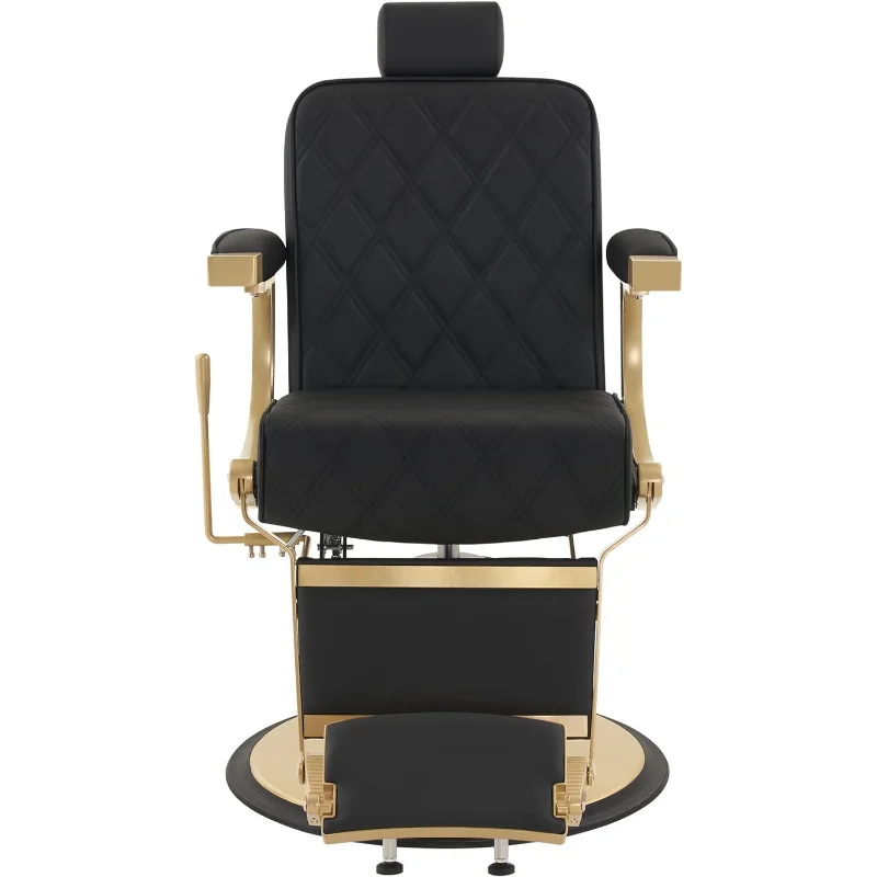 BarberPub Heavy Duty Metal Vintage Barber Chair All Purpose Hydraulic Recline Salon Beauty Spa Shampoo Equipment