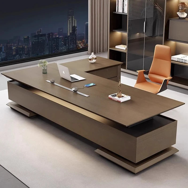 Meeting Luxury Work Table Modern Drawers Executive Counter Office Desk L Shape Computer Scrivania Con Cassetti Office Furniture