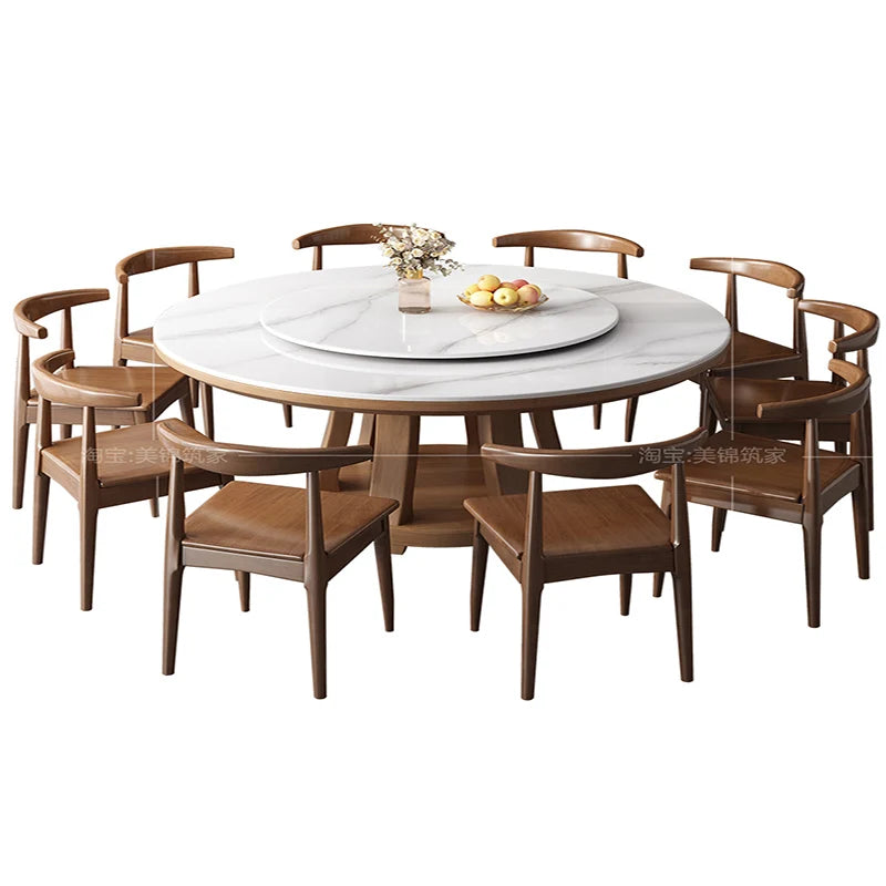 console Rock dining table chair combination mobiles modern simple household wooden round table belt comedor apartment furniture