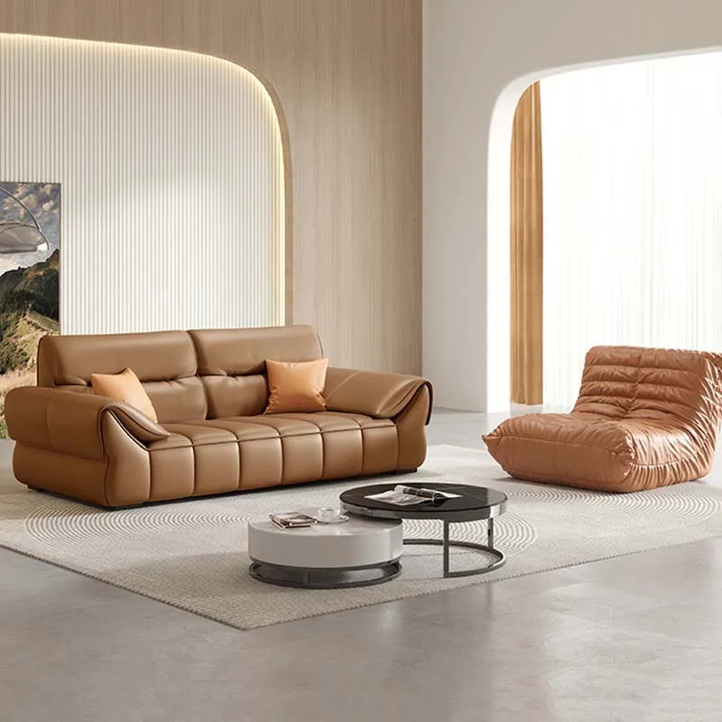 Nordic Minimalist Sofa Genuine Leather Luxury Modern Modular Sofa Living Room Lounge Kanapy I Sofy Do Salony Home Decor