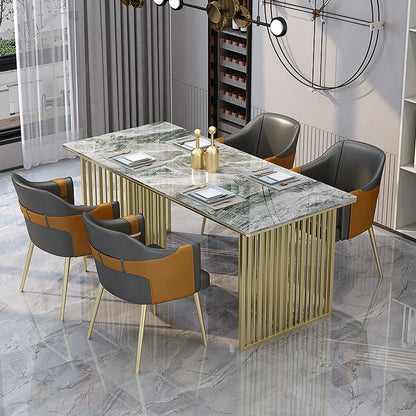 Light Luxury Italian Dining Table Modern And Minimalist Rock Panel Household Dining Table And Chair Muebles Kitchen Furniture