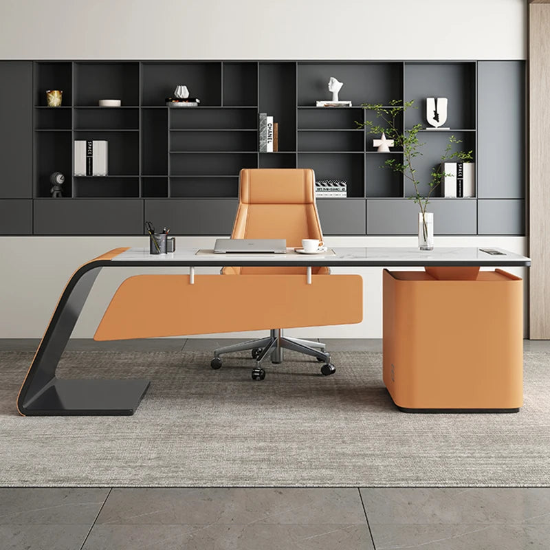 Computer Luxury Work Table Modern Drawers Storage Counter Office Desk Workbench Executive Mesa Escritorio Luxury Furniture