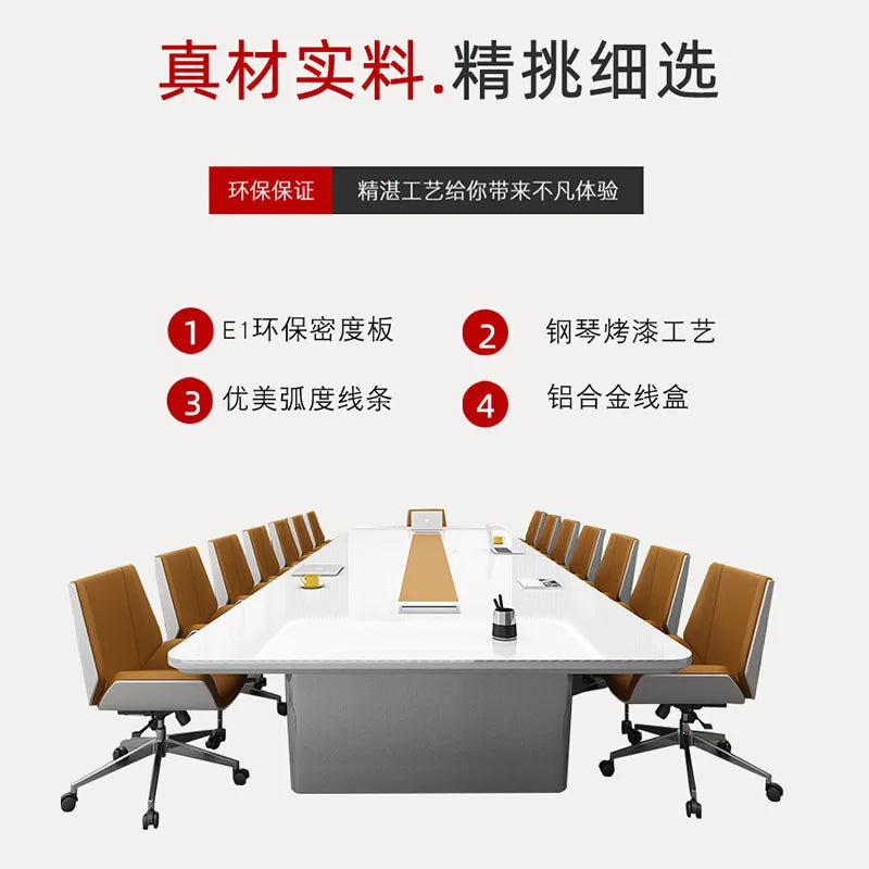 Office furniture conference table simple modern fashion conference room rectangular reception table chair combination