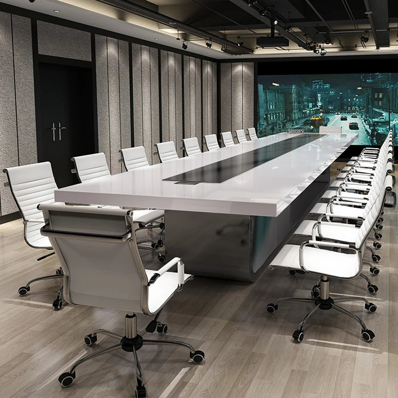 Long strip table, simple modern office furniture, large negotiation table, conference desk, office worker's desk and chair