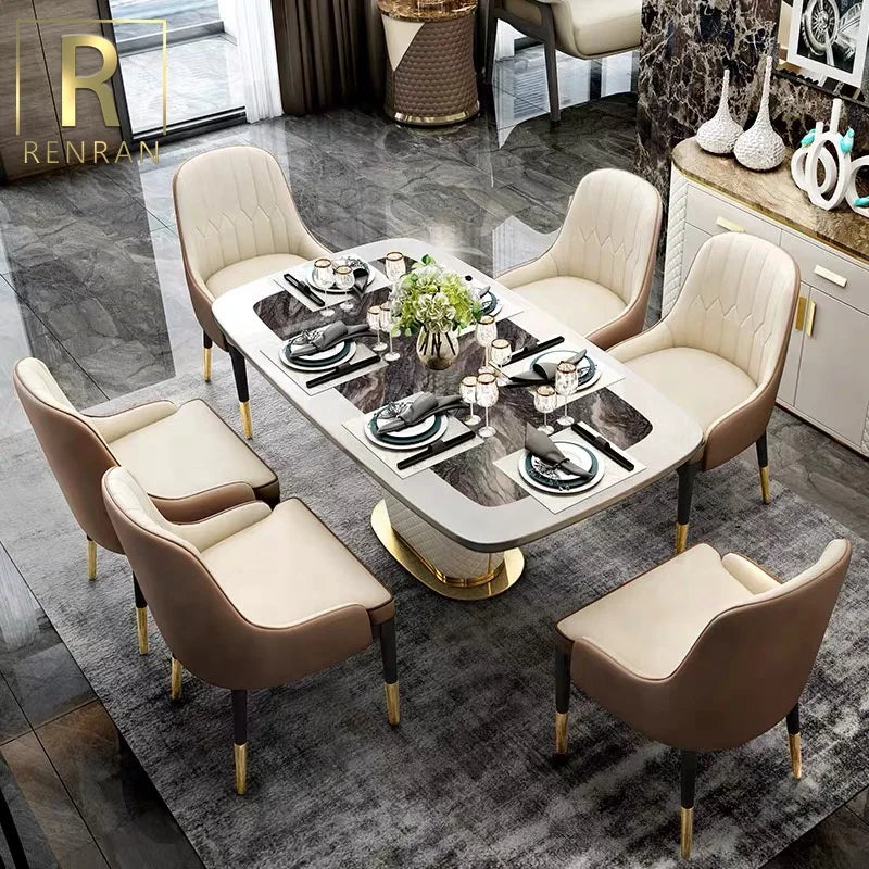 Foshan Furniture New Design High Quality Luxury Dining Room Home Furniture Dining Table And Chair Set