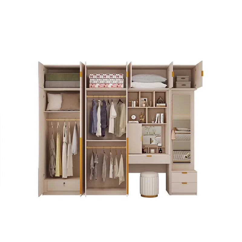 Luxury Wardrobes Cabinets Bedroom Closet Space Saving Clothes Organizer Wardrobes Modular Meuble De Rangement Home Furniture